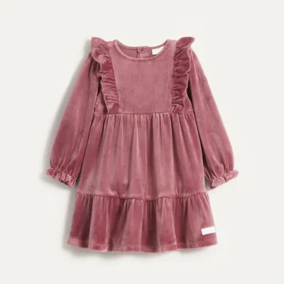 Baby Lilac/Red Velour Dress