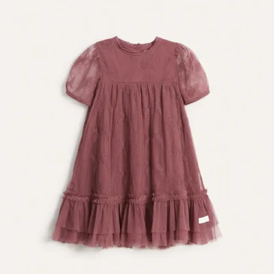 Kids' Red Embroidered Dress